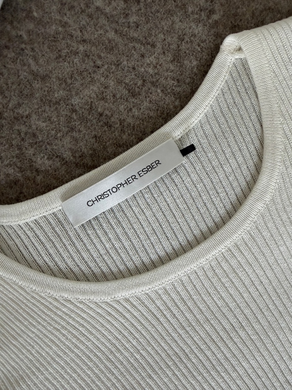 Christopher Esber Deconstruct Cocoon Mesh Dress White (Small) - Picture 6 of 11